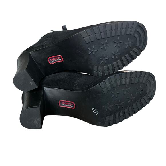 Sporto Daria Black Suede Faux Fur Lined Heeled Lace Up Winter Boots Size 8 1/2 - Picture 8 of 10